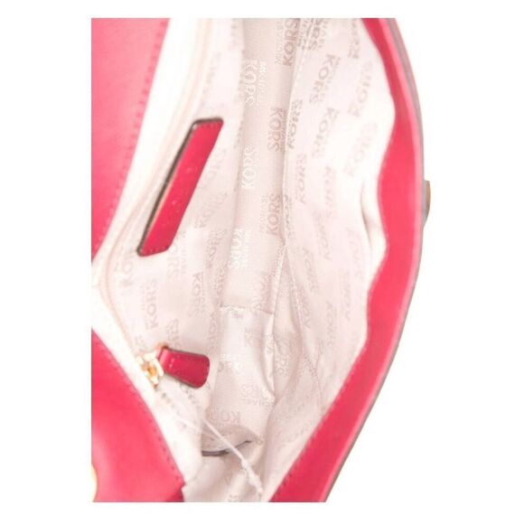 NWT~MICHAEL KORS TINA Red Small Leather Gold Studded Shoulder Bag Purse~$328 - Picture 12 of 12